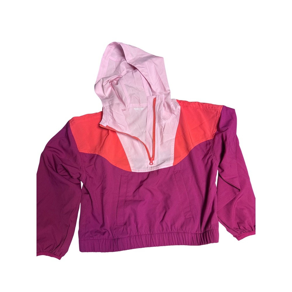 StretchTech Kids Windbreaker Shorts Set Activewear Athletic Purple Coral L